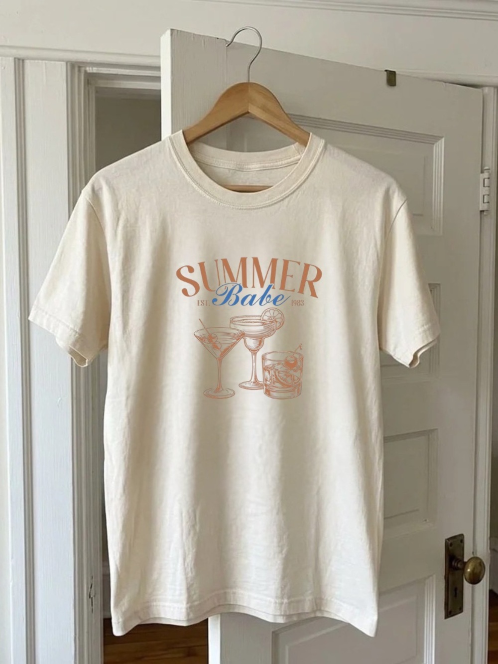 Off White Summer Babe Graphic Tee Vintage Oversized